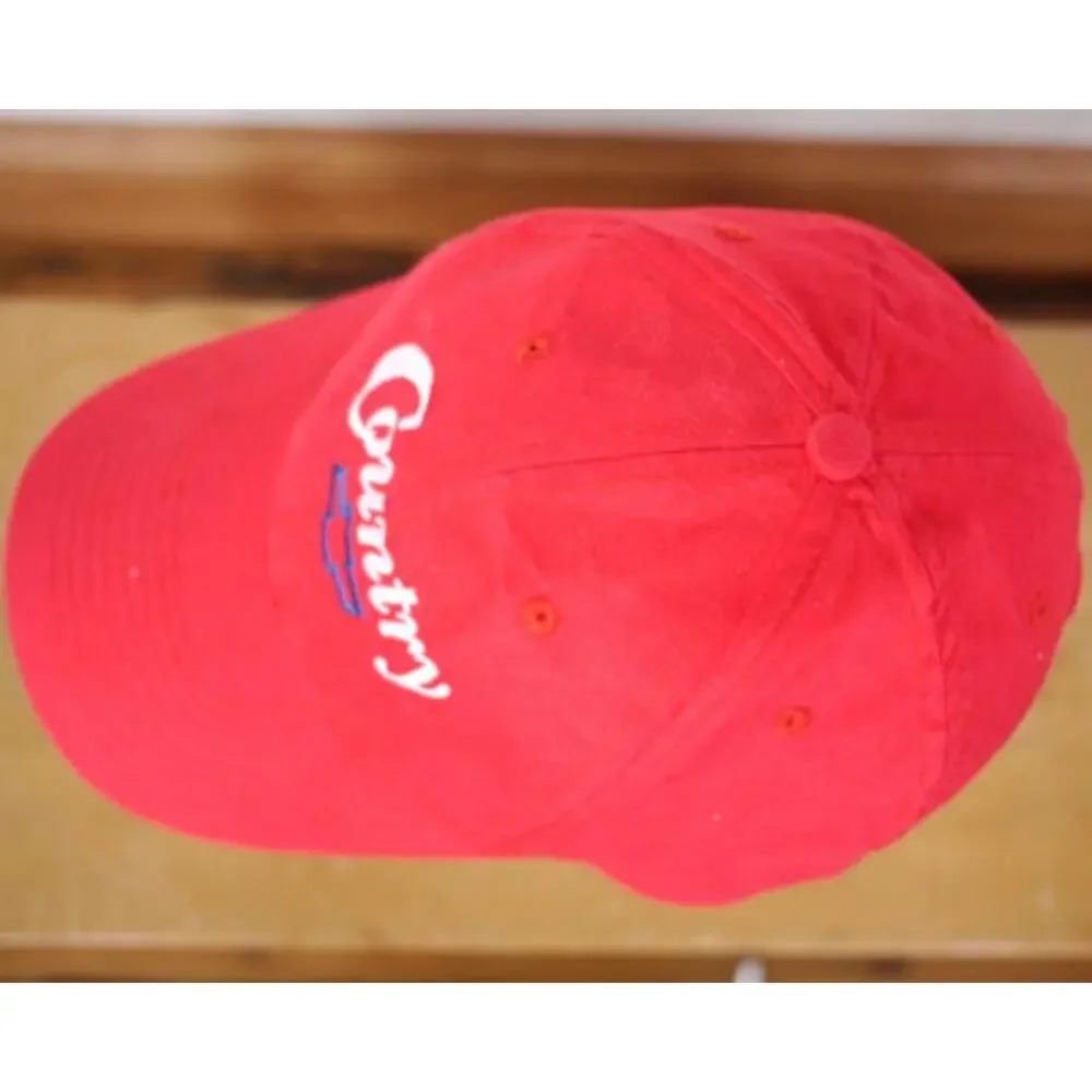 Vintage Country CHEVY Chevrolet Baseball Cotton Trucker Cap RED Hat One Size